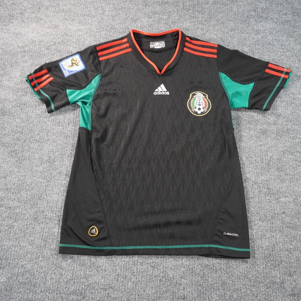 Adidas Mexico Soccer Jersey Mens Small Black 2010 World Cup South Africa Kit